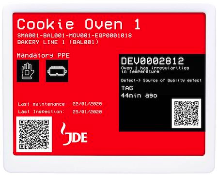 Example of an e-Ink label for manufacturing - Digital Poka Yoke