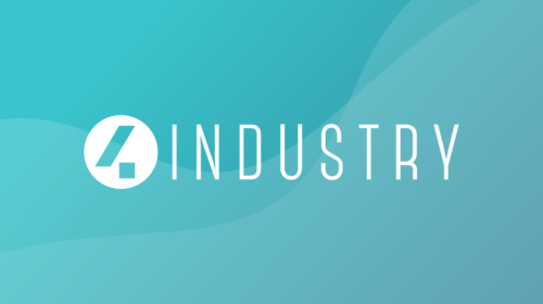 4Industry logo on teal background incl. wave