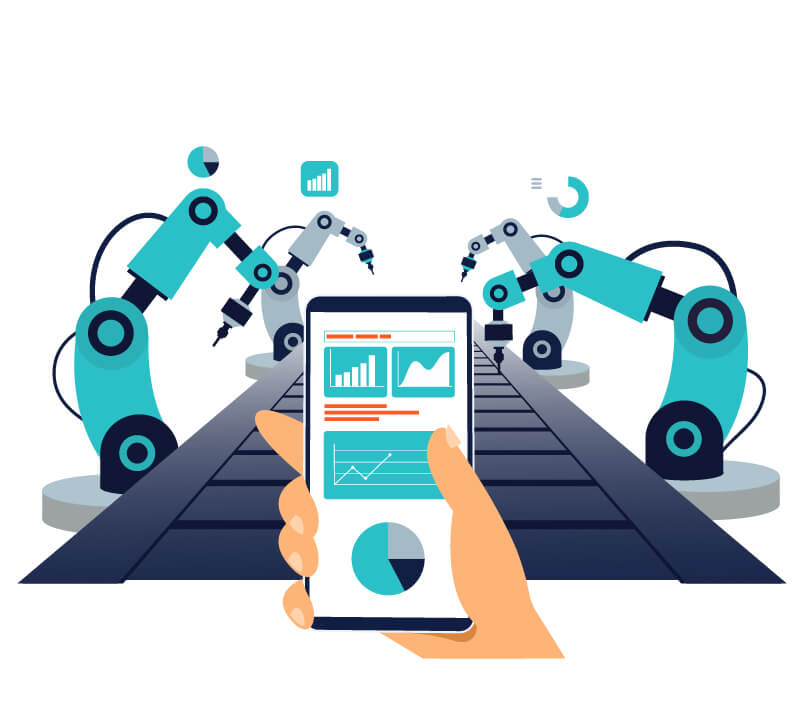 Connected Worker Platform  assembly line illustration